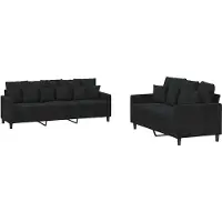 vidaXL Ensemble de canapés 2 pièces avec coussins Noir velours