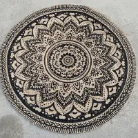 Dutch Lifestyle Tapis Jaipur Classic 150 cm Rond Beige et noir