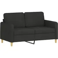 vidaXL Canapé à 2 places Noir 120 cm Tissu