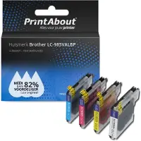 PrintAbout Cartouche compatible pour Brother LC-985VALBP - 4 couleurs - Multipack