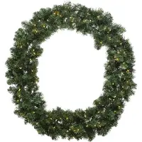 Everlands Couronne de sapin artificielle 50cm avec lumières LED vert / blanc chaud
