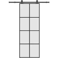 vidaXL Porte coulissante avec ferrure 76x205 cm Verre ESG & aluminium