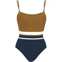 Sunflair Maillot de bain bleu marine / caramel / blanc