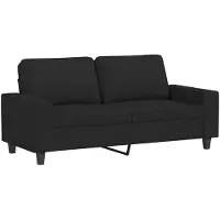vidaXL Canapé à 2 places Noir 140 cm Tissu