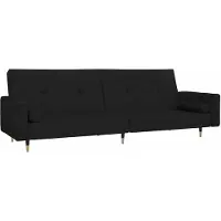 vidaXL Canapé-lit à 2 places avec deux oreillers Noir Velours