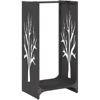 vidaXL Étagère à bois de chauffage Noir 40x30x80 cm Acier laminé à froid