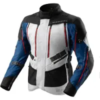 Rebelhorn Veste de moto textile imperméable Hardy 3.0, gris/bleu/rouge, 6XL