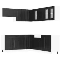 vidaXL Ensemble d'armoires de cuisine Kalmar 11 pièces noir bois composite