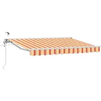 vidaXL Store électrique rétractable jaune, orange et blanc 3 x 2,5 m