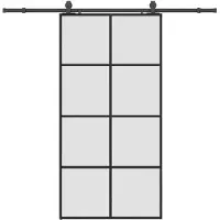 vidaXL Porte coulissante avec ferrure noire 102,5x205 cm verre ESG