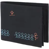 OXMOX porte-monnaie New Cryptan RFID Protect Querscheinbörse Jumping Jack Print Cyan Black noir
