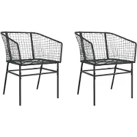 vidaXL Chaises de jardin 2 pcs. noir poly rotin