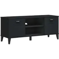 vidaXL Banc à chaussures VIKEN noir 106x35x45 cm bois massif de pin