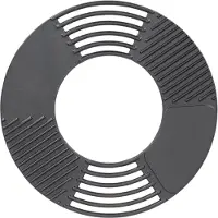 Esschert Design Grille/plaque de cuisson pour brasero, en fonte, Ø 60 x 1,3 cm, avec rainures pour la fumée et surface de grillage