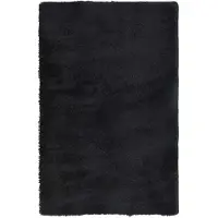 vidaXL Tapis Shaggy à poils longs NAVARRA noir 130x200 cm polyester