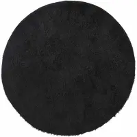 vidaXL Tapis shaggy à poils longs NAVARRA noir 120x120 cm polyester