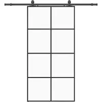 vidaXL Porte coulissante avec ferrure noire 102,5x205 cm verre ESG