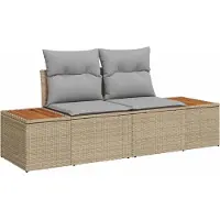 vidaXL Ensemble de canapés de jardin , 11 pièces, 10 places, beige et gris clair