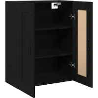vidaXL Armoire murale noire aspect chêne 69,5 x 34 x 90 cm