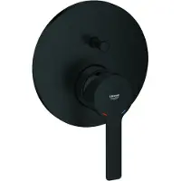 GROHE Robinets de Lavabo Lineare New, Montage Mural, Diverteur 2 Voies, SilkMove, Noir Mat