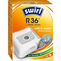 Swirl R 36 MicroPor Plus Sacs à poussière pour aspirateurs Rowenta et Moulinex | Haute performance d'aspiration durable | Filtre anti-allergène | 4 pièces