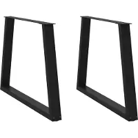 vidaXL Pieds de table de salle à manger en V 2 pièces noir 90x(72-73,3) cm acier