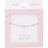 Depesche Bracelet « Heart of Gold » avec la lettre K - doré et cristal