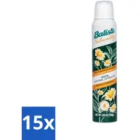Batiste - Thé vert naturel & Camomille - Shampooing sec - Extraits 100% naturels - Rafraîchit et nettoie - 200 ml - Pack avantage - 15 pièces