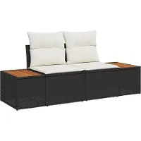 vidaXL Ensemble de canapés de jardin , 13 pièces, 12 places, noir et crème