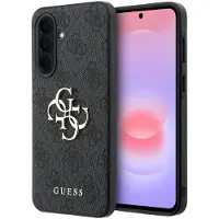 GUESS Étui pour Galaxy A37 en similicuir gris avec grand logo doré