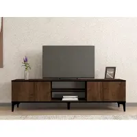 Skye Decor , Erem - Walnut, Black, Meubles TV, noyer, 180 x 45 x 40 cm
