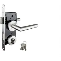 Wovar Serrure à palastre pour portail de jardin en acier inoxydable avec rosace - Par set