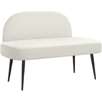 vidaXL Banc rembourré avec dossier Blanc 110 x 60 x 76 cm Simili cuir