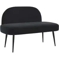 vidaXL Banc rembourré avec dossier Noir 110 x 60 x 76 cm Velours