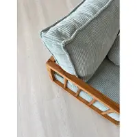 Emob Atelier Del Sofa Wing Chair in Blue (100% Hornbeam Wood, Polyester Fabric, 30 DNS Foam)