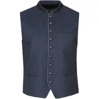 Marjo Gilet folklorique 'Grünenbach' bleu foncé / gris