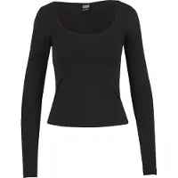 Urban Classics T-shirt manches longues de - Haut Col Large - XS - XL - pour Femme - noir - Taille XL