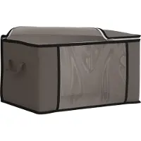 vidaXL Boîte de rangement avec fenêtre latérale transparente Gris
