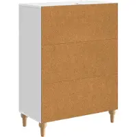 vidaXL Buffet blanc brillant 66 x 34,5 x 90 cm en aggloméré