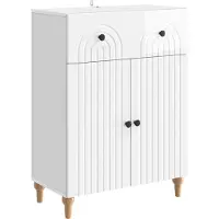 vidaXL Buffet blanc brillant 66 x 34,5 x 90 cm en aggloméré
