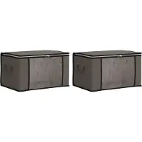 vidaXL Boîte de rangement avec fenêtre latérale transparente 2 pcs