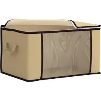 vidaXL Boîte De Rangement Avec Fenêtre Latérale Transparente Crème