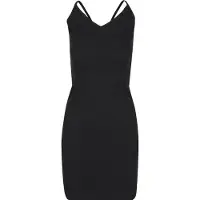 Urban Classics Robe mi-longue de - Robe Dos-Nu En Jersey Côtelé - S - XL - pour Femme - noir - Taille S