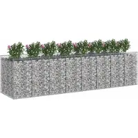 vidaXL Jardinière surélevée en gabions, 4 pièces, 400 x 100 x 100 cm, acier galvanisé