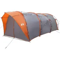 vidaXL Tente tunnel pour 6 personnes, gris et orange