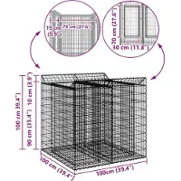 vidaXL - Jardinière surélevée en gabions, 2 pièces, 100 x 100 x 100 cm, acier galvanisé