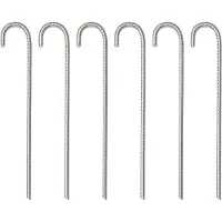 vidaXL Piquets de tente 6 pcs 37 cm Ø10 mm acier galvanisé