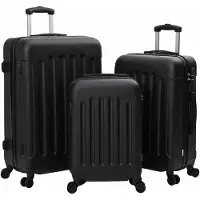 vidaXL Valise avec serrure 3 pcs noir 50 x 31 x 78 cm ABS plastique