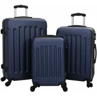 vidaXL Valise 3 pièces bleu foncé 50 x 31 x 78 cm plastique ABS