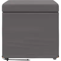 vidaXL Tabouret gris 41 x 41 x 40 cm Simili cuir et bois d'ingénierie